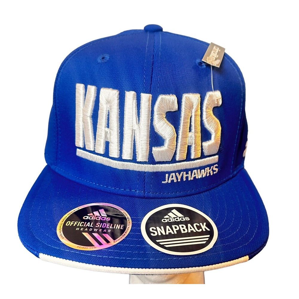 Kansas Jayhawks Adidas Blue Climalite Slouch Adjustable Strap Hat Cap‎